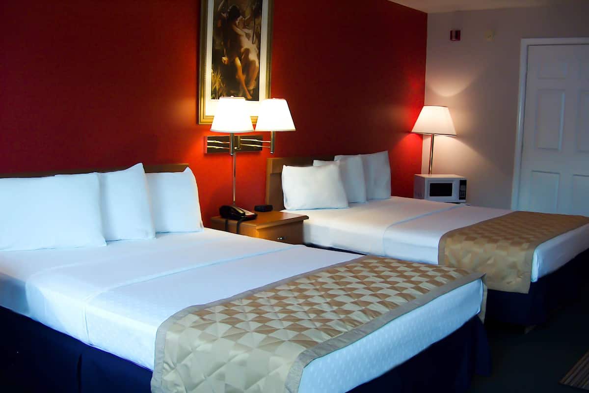 Basic Double Room, 2 Queen Beds | Pillowtop beds, soundproofing, WiFi (free), bed sheets