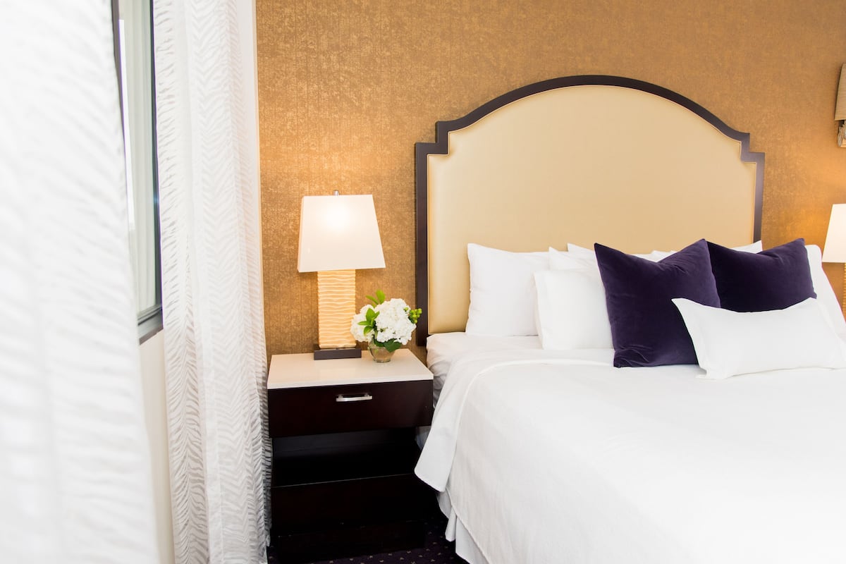 In-room safe, desk, laptop workspace, blackout drapes