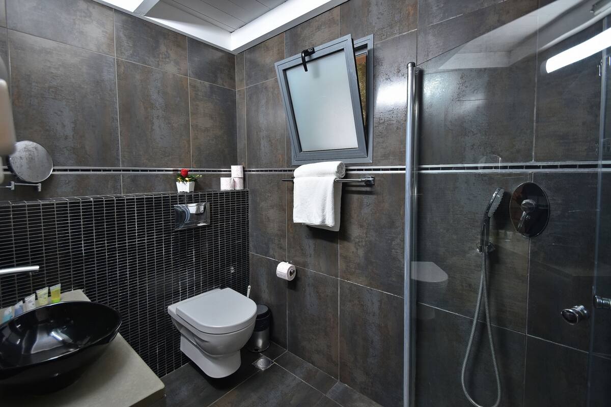 shower, free toiletries, hair dryer, dressing gowns