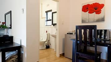 Fridge, microwave, electric kettle