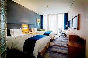 Standard Room, 2 Twin Beds, City View | In-room safe, desk, blackout drapes, iron/ironing board