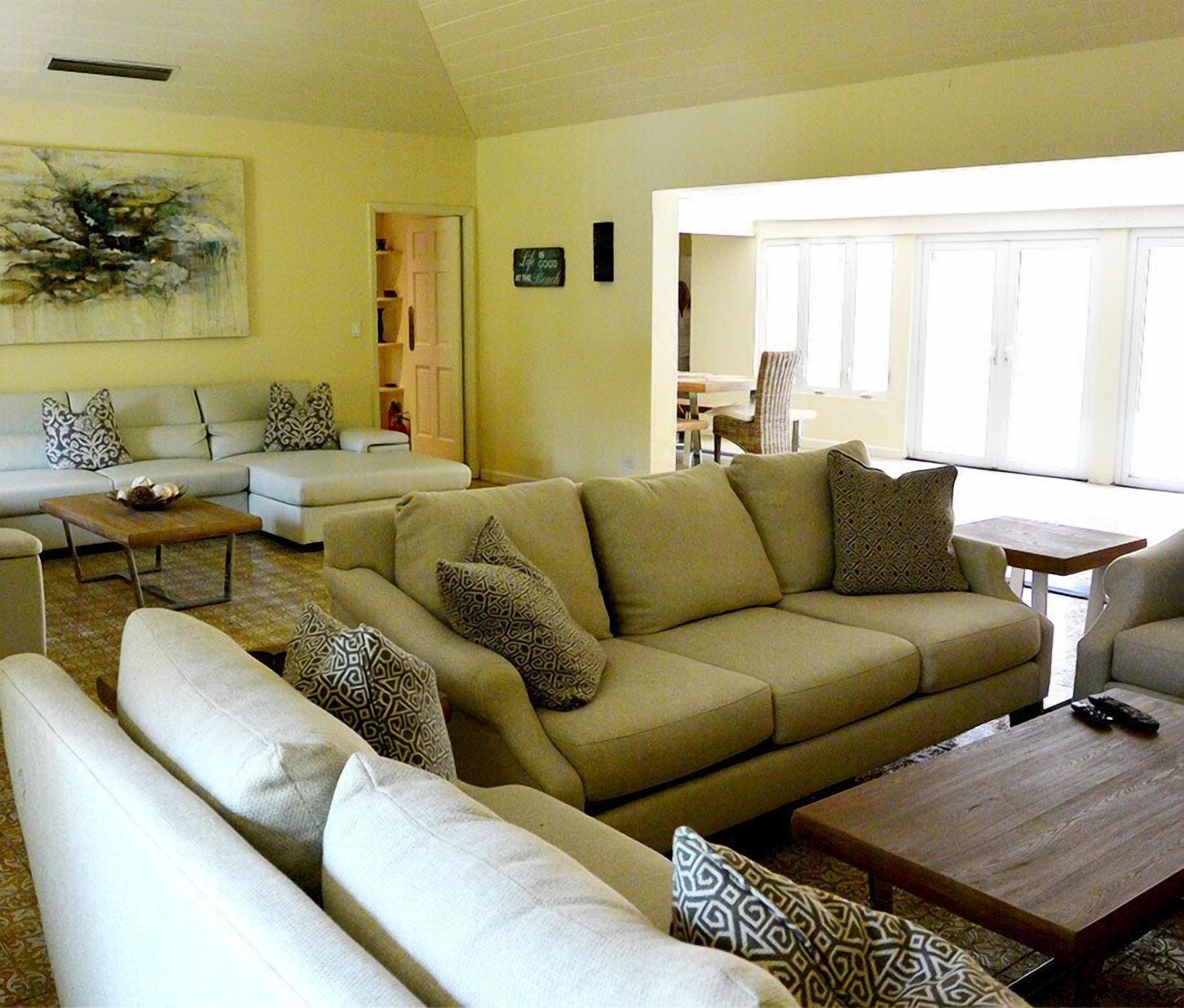 Villa, 6 Bedrooms, Private Pool, Beachfront | Living area | Flat-screen TV