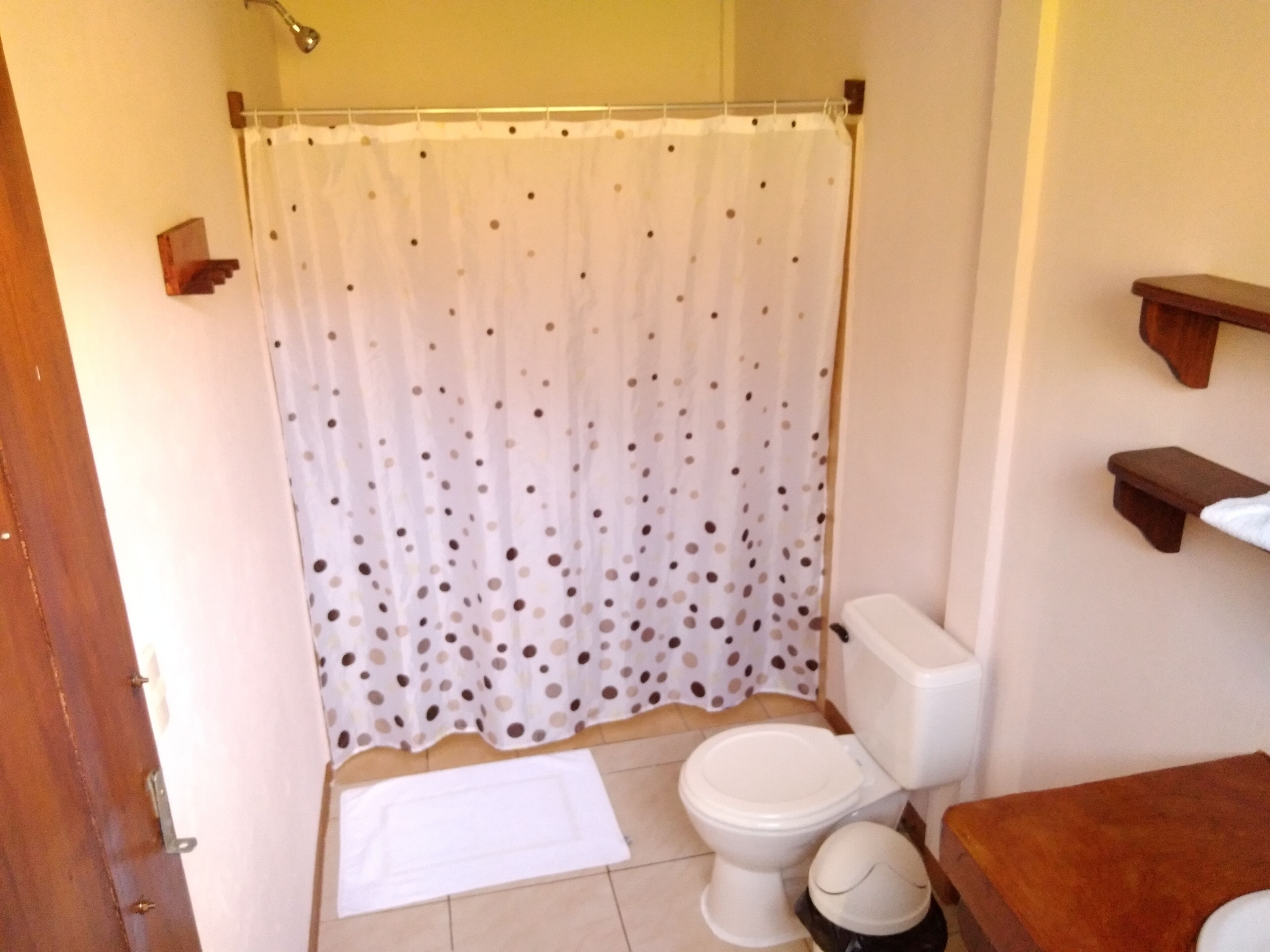 comfort room | bathroom | shower, rainfall showerhead, towels