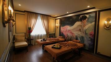 Couples treatment rooms, hot stone massages, deep-tissue massages