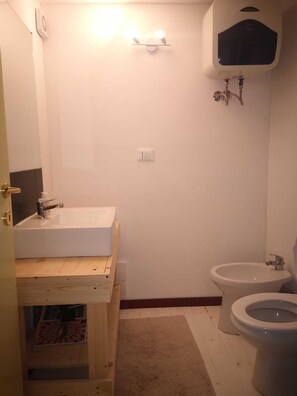 Double Room | Bathroom | Shower, hair dryer, bidet