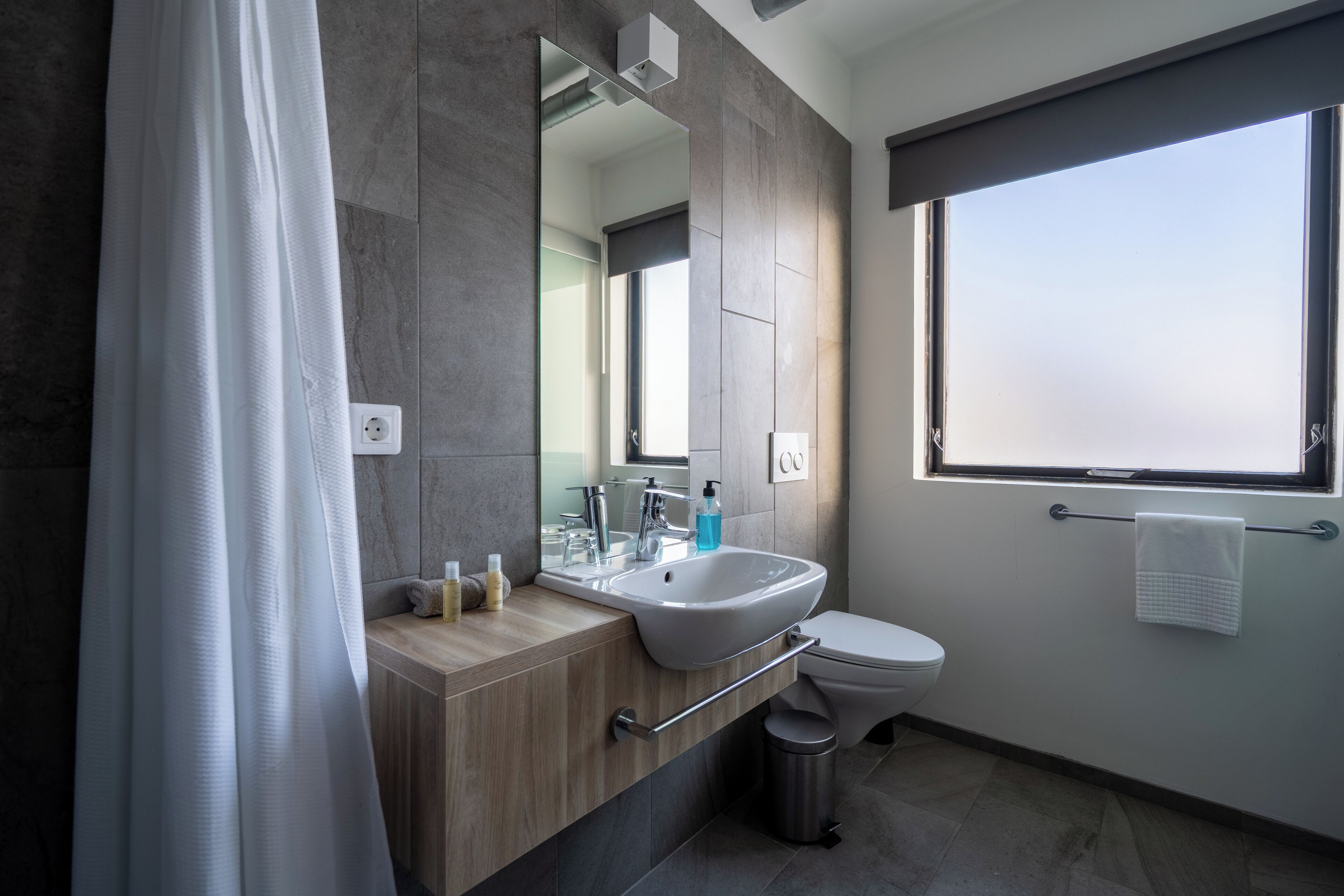 single room | bathroom | shower, rainfall showerhead, free toiletries, hair dryer