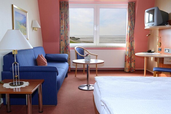 Premium bedding, desk, soundproofing, iron/ironing board