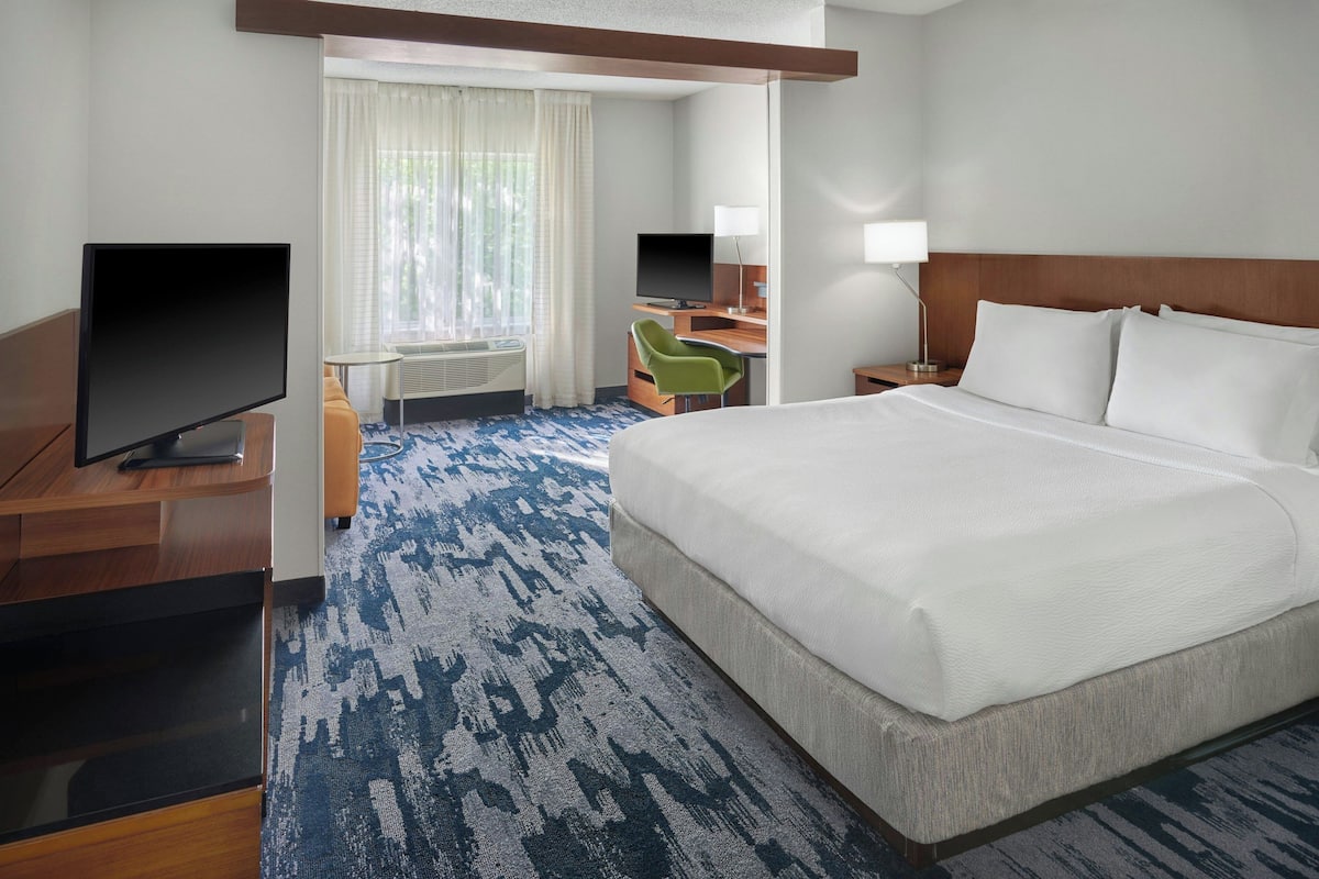 Suite, 1 cama King size y sofá cama | Escritorio y espacio para trabajar con laptop