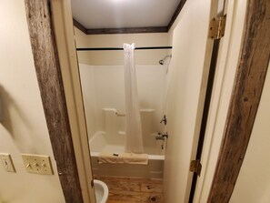 Standard Room, 2 Queen Beds | Bathroom | Combined shower/tub, free toiletries, hair dryer, towels