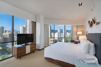 Premium bedding, in-room safe, blackout drapes, iron/ironing board at Hyatt Centric Waikiki Beach