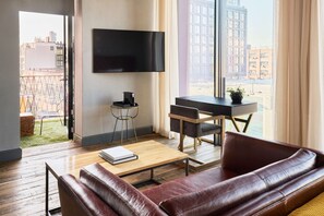 Estúdio, vista para a cidade | Roupas de cama antialérgicas, camas com colchões pillow-top