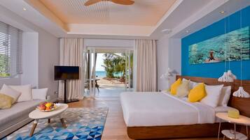 Luxe villa | Luxe beddengoed, Tempur Pedic-bedden, een minibar, een kluis op de kamer