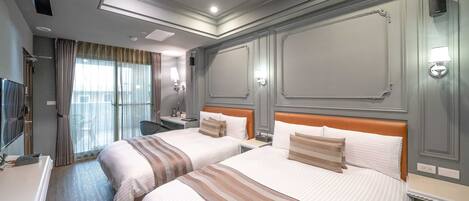 Quadruple Room, Balcony (8403) | Premium bedding, down comforters, blackout drapes