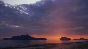 On the beach, kayaking, motor boating, fishing