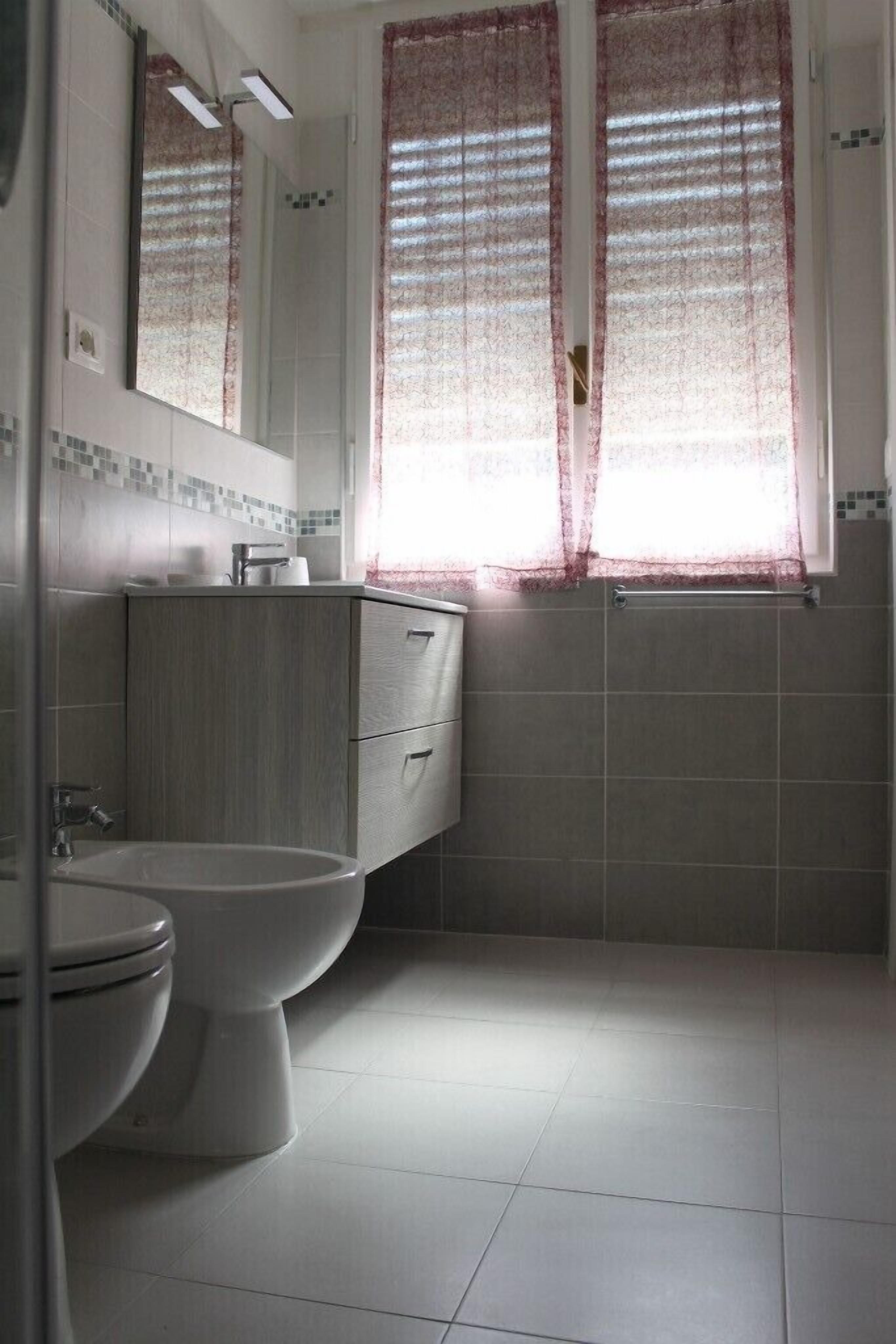 Shower, hair dryer, slippers