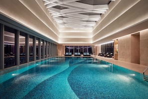 Indoor pool, open 7:00 AM to 10 AM, sun loungers