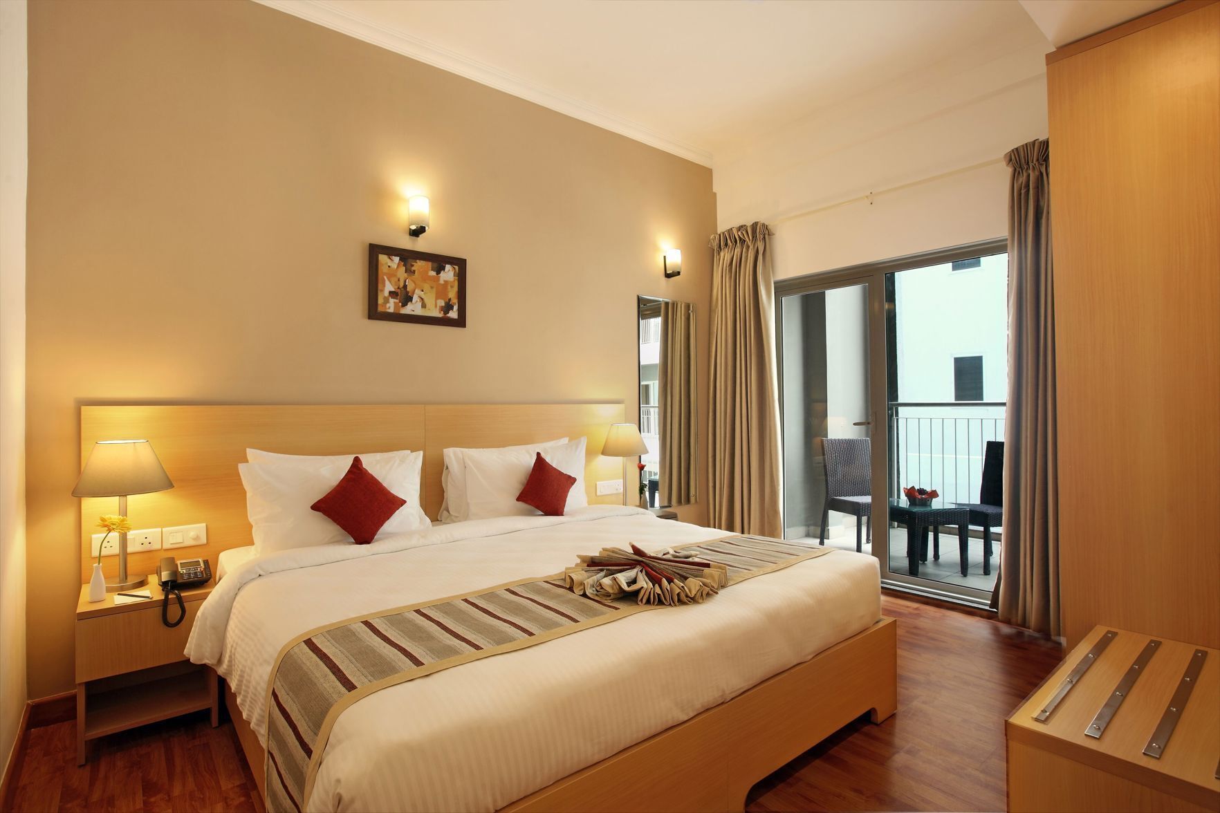 Premium bedding, down comforters, pillowtop beds, in-room safe