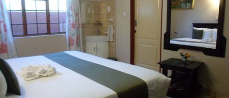 Desk, free WiFi, bed sheets