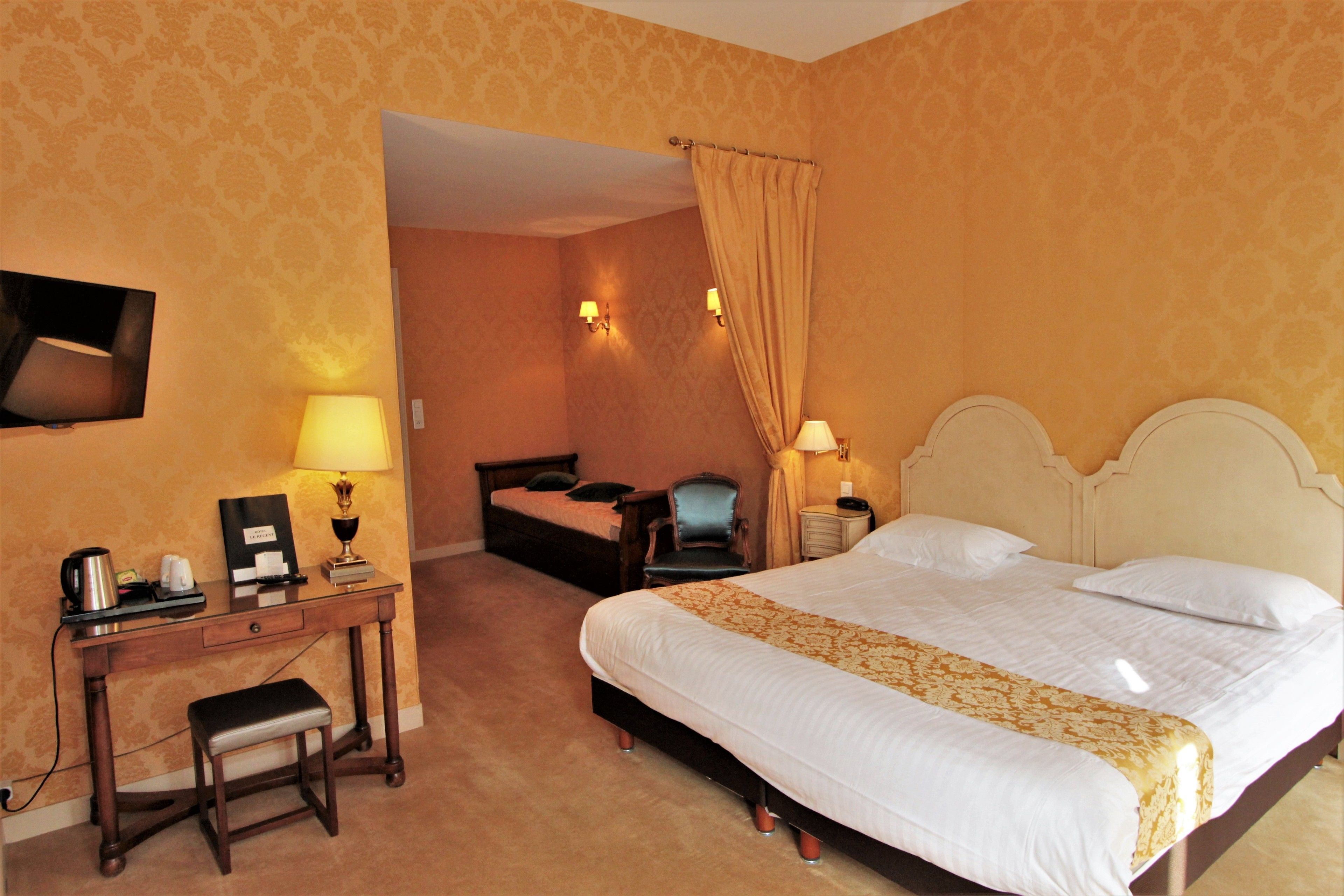 family room | premium bedding, individually decorated, blackout curtains