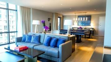 Suite, 1 King Bed (Anchor) | Living area | 50-inch flat-screen TV with digital channels, TV, iPod dock