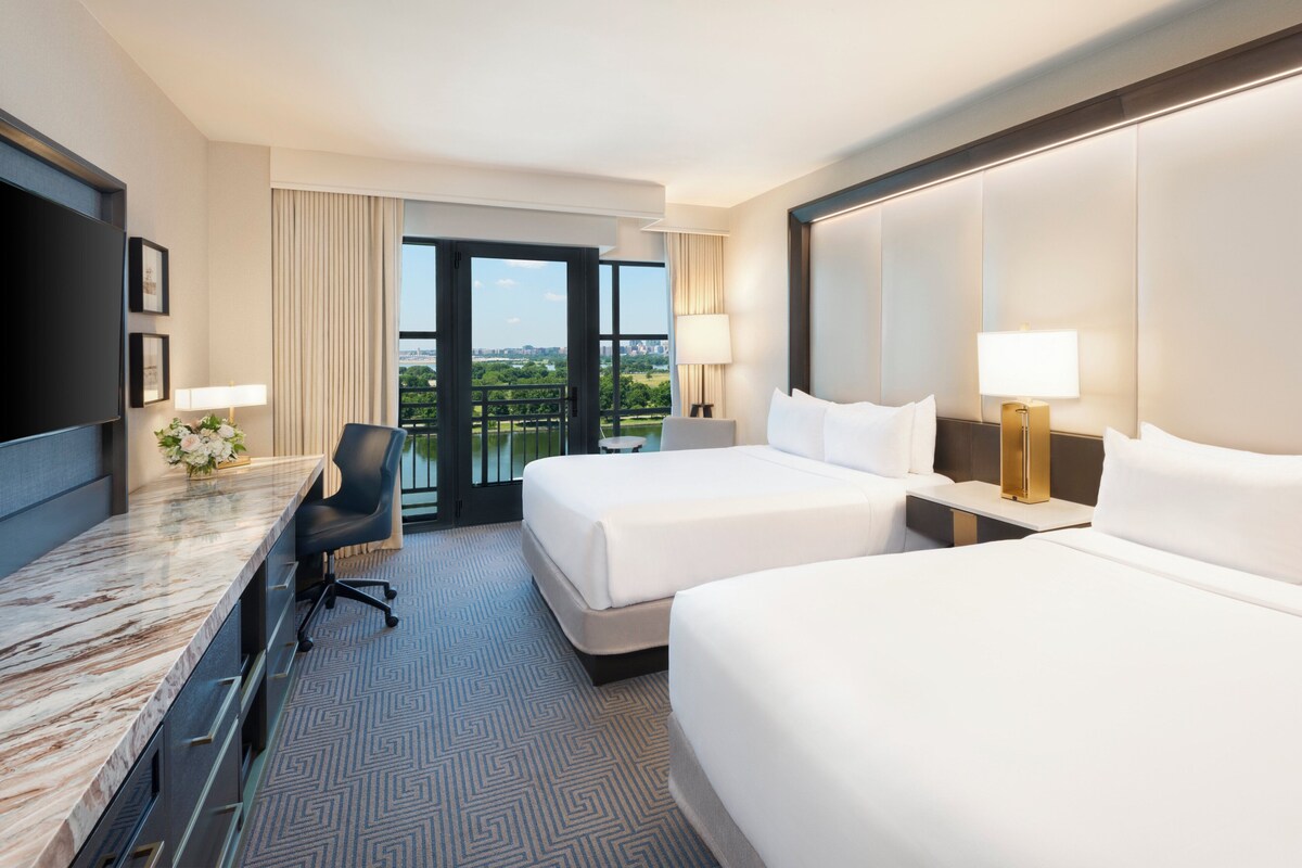 Premium Room, 2 Queen Beds, Balcony, River View (Juliet Balcony) | 1 bedroom, Egyptian cotton sheets, premium bedding, down comforters