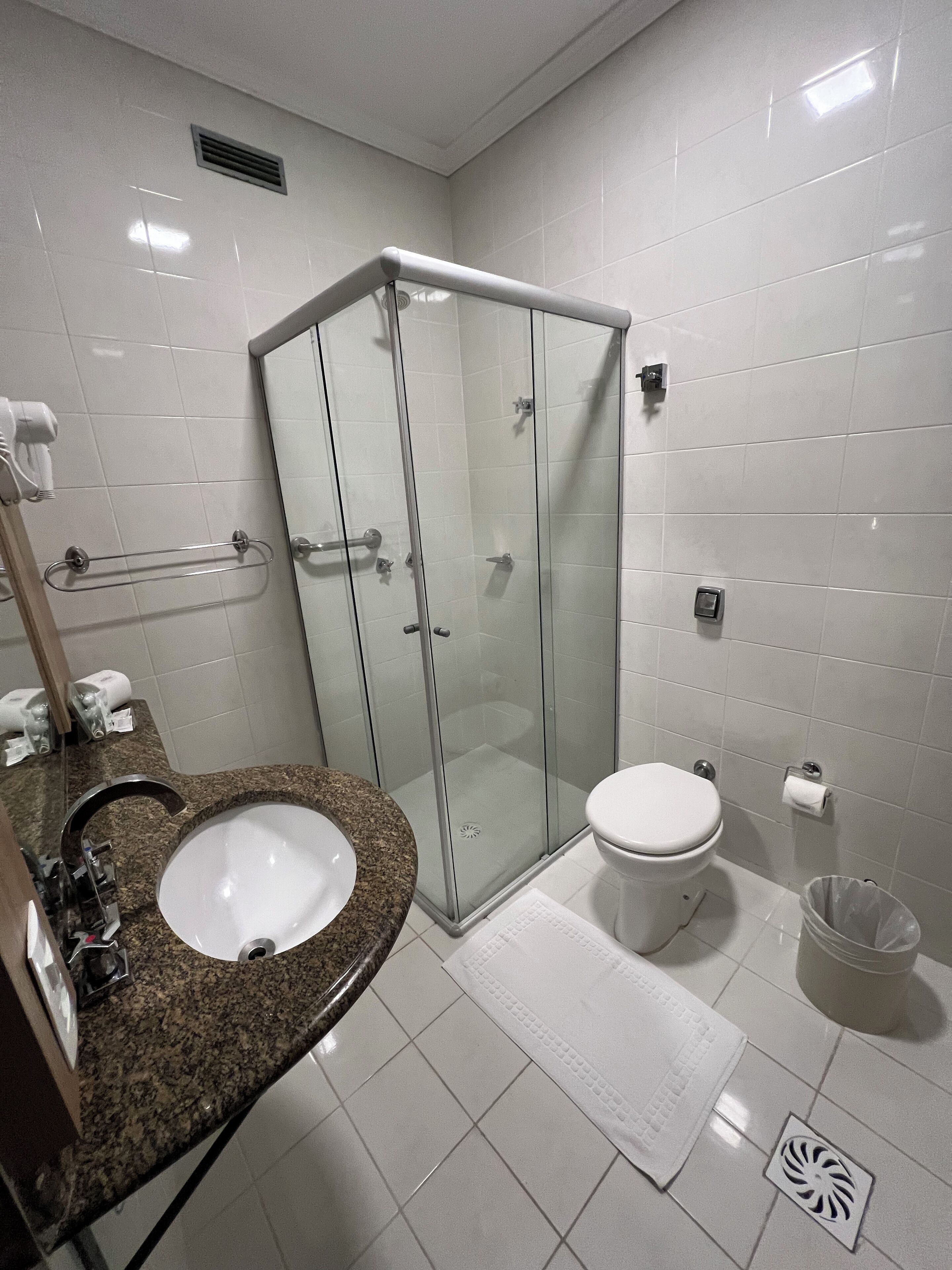 free toiletries, hair dryer, towels