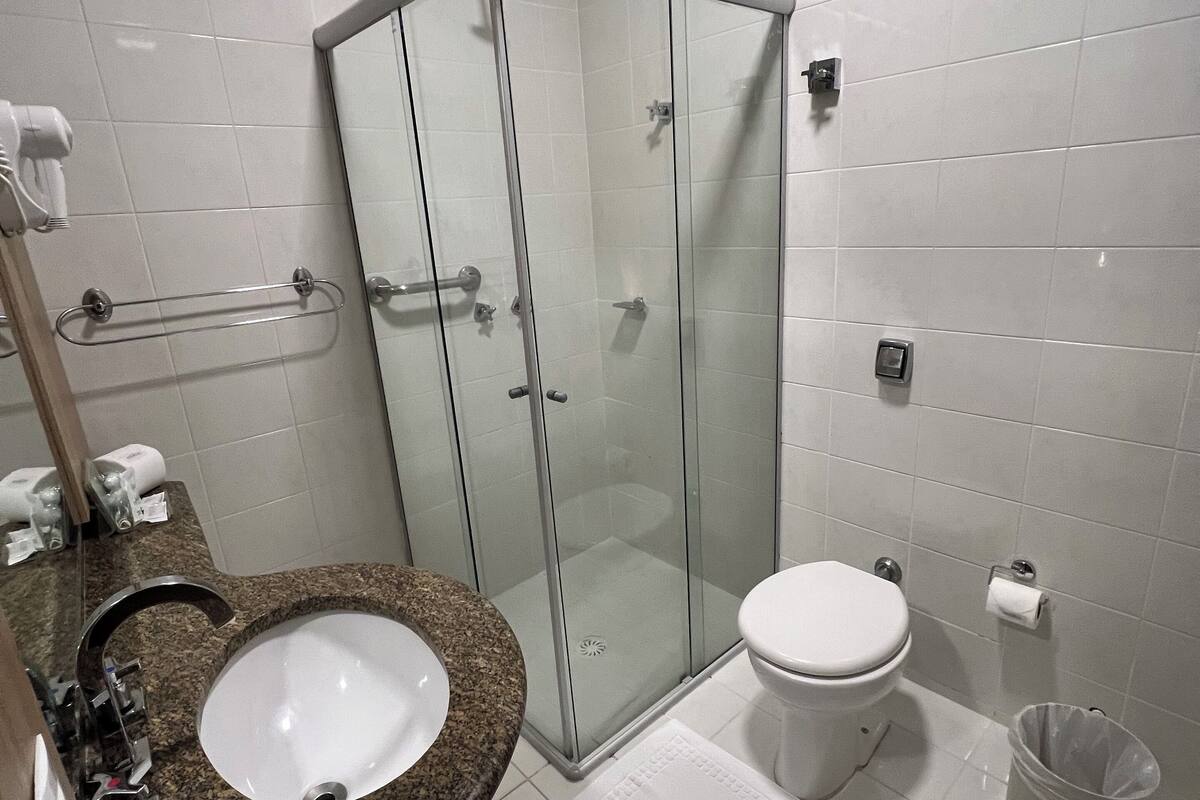 free toiletries, hair dryer, towels