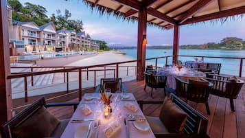 Breakfast, lunch served; local and international cuisine, beach views