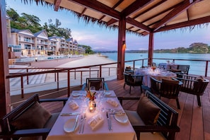Breakfast, lunch served; local and international cuisine, beach views