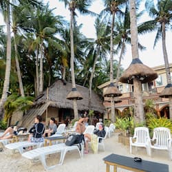 On the beach, beach umbrellas, beach towels