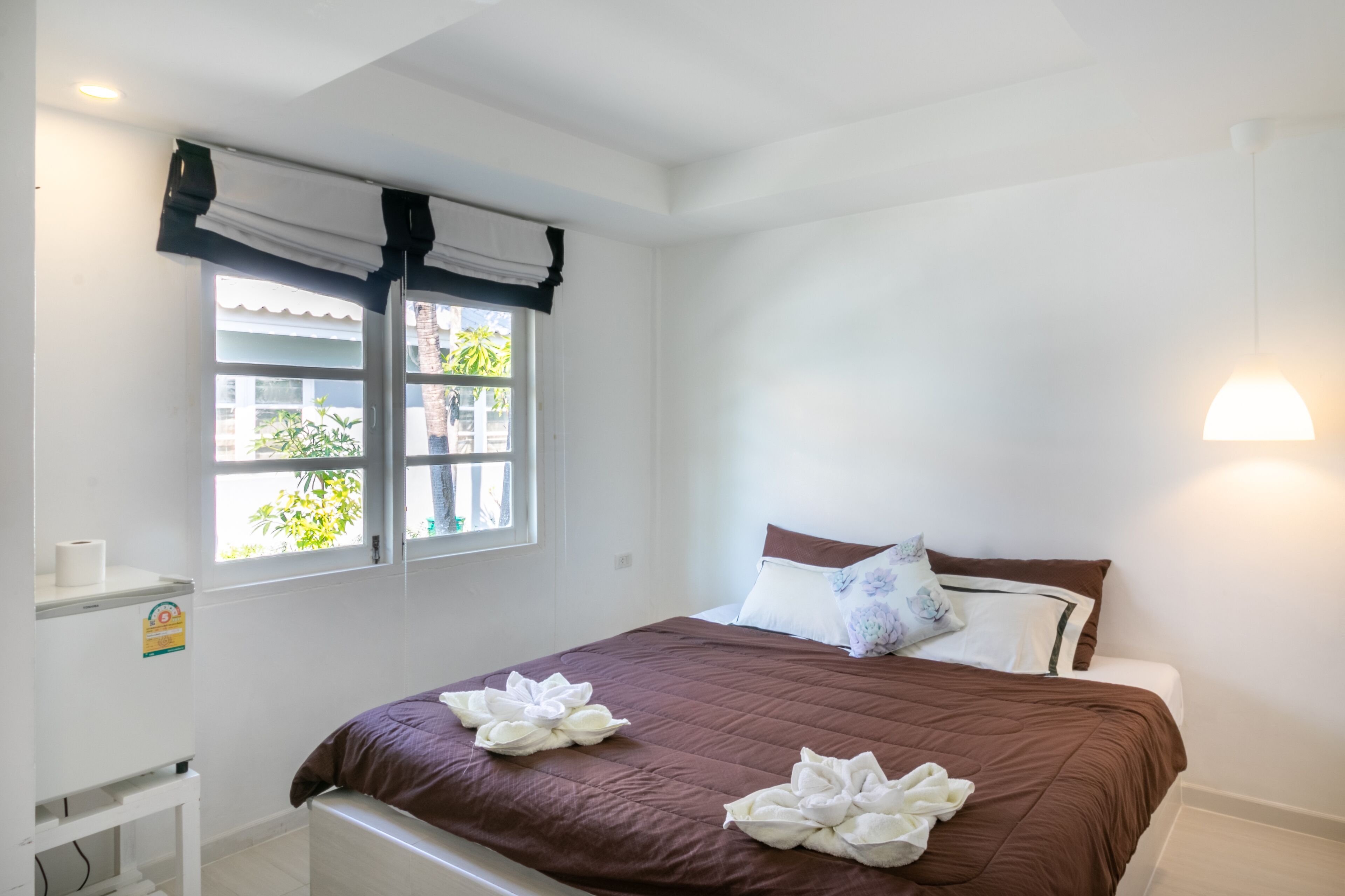 hypo-allergenic bedding, individually furnished, desk, blackout curtains