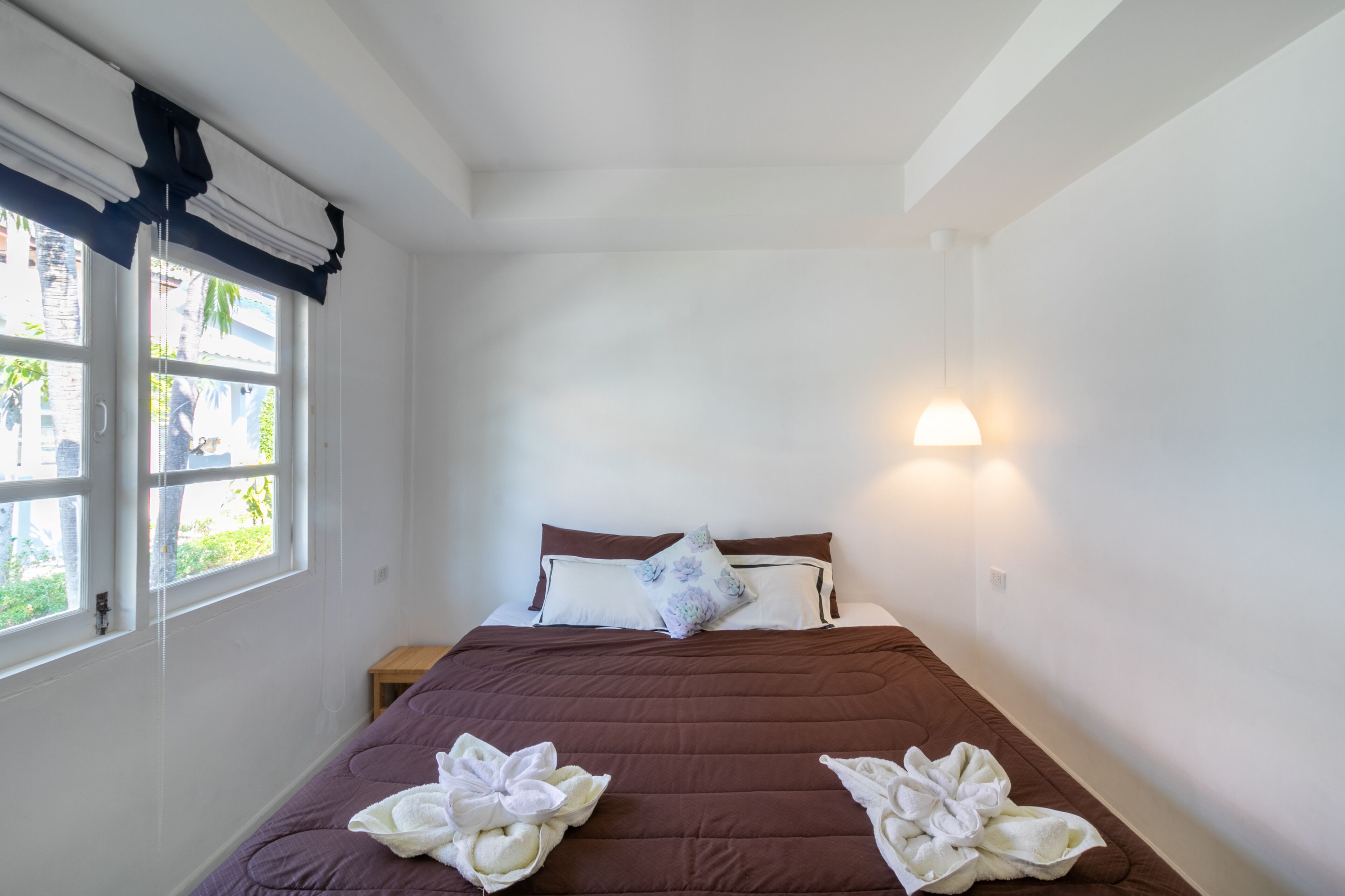 hypo-allergenic bedding, individually furnished, desk, blackout curtains