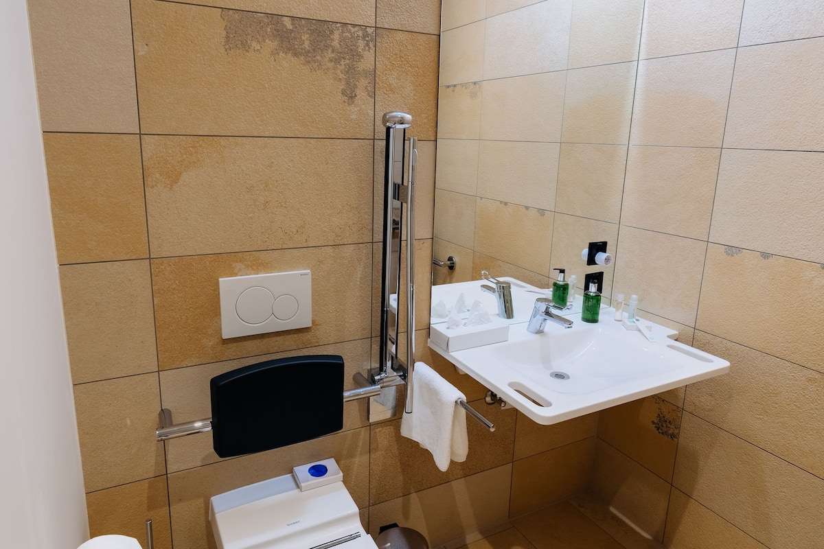 standard double room, accessible | bathroom | shower, rainfall showerhead, free toiletries, hair dryer