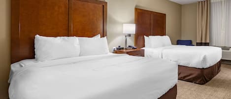 Room, 2 Queen Beds, Accessible, Non Smoking | Pillowtop beds, desk, laptop workspace, blackout drapes