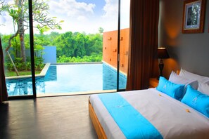 Vila design, 3 quartos, para não fumantes, vista para a piscina | 2 quartos, frigobar, cofres nos quartos, individualmente mobiliados