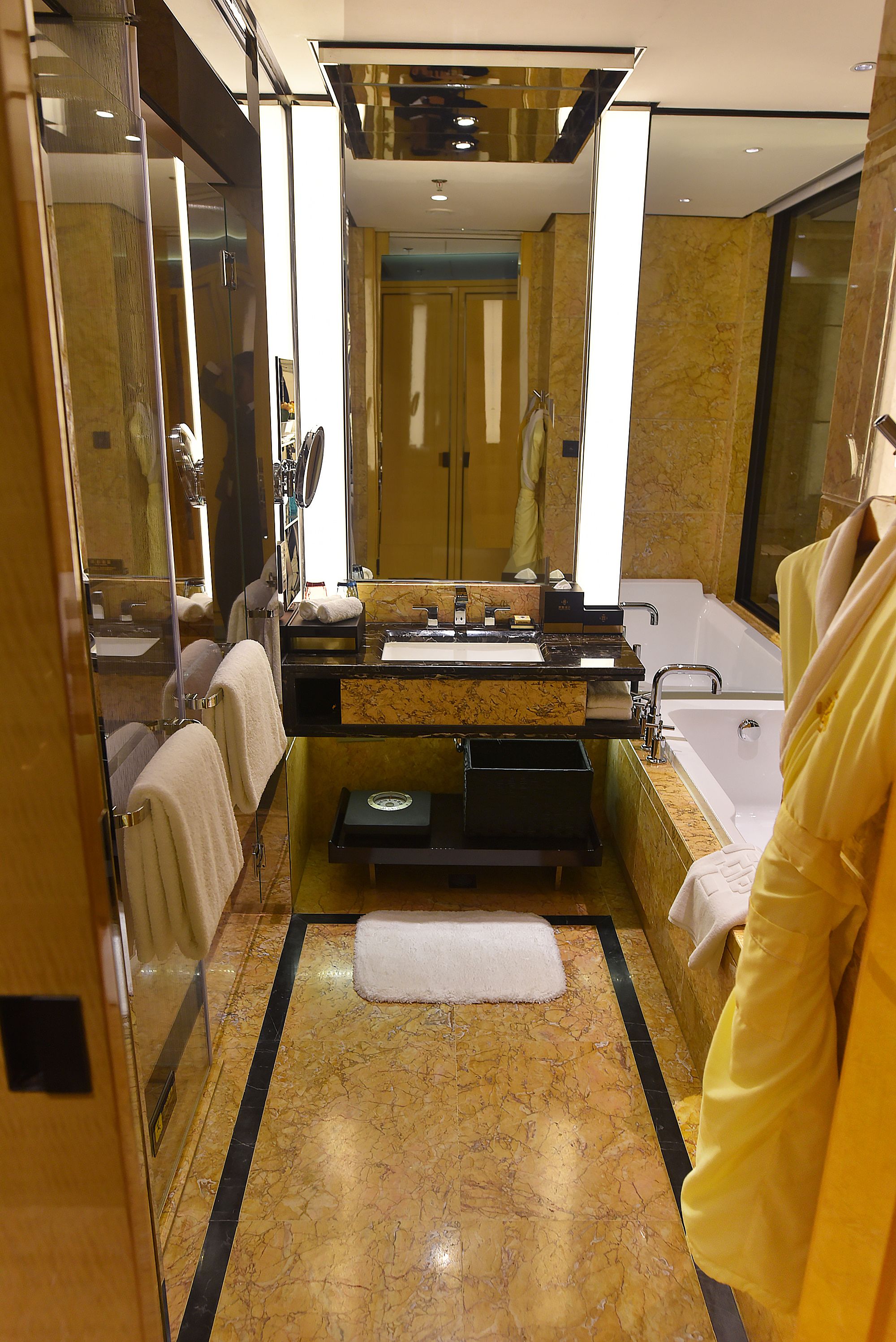 separate bathtub and shower, free toiletries, hair dryer, dressing gowns
