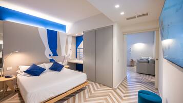 Departamento Premium, Terraza, en edificio contiguo | 1 habitación, ropa de cama de alta calidad, edredón y minibar