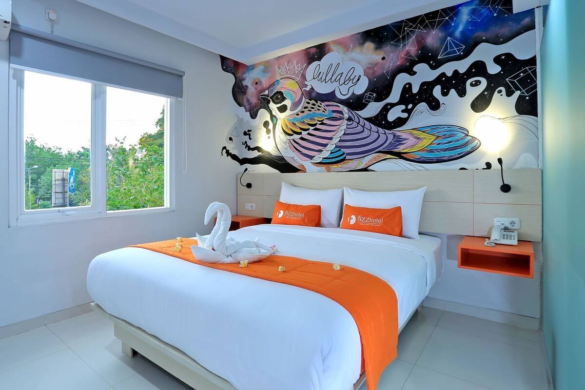 Desk, blackout curtains, soundproofing, iron/ironing board