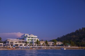 On the beach, free beach cabanas, sun-loungers, beach umbrellas