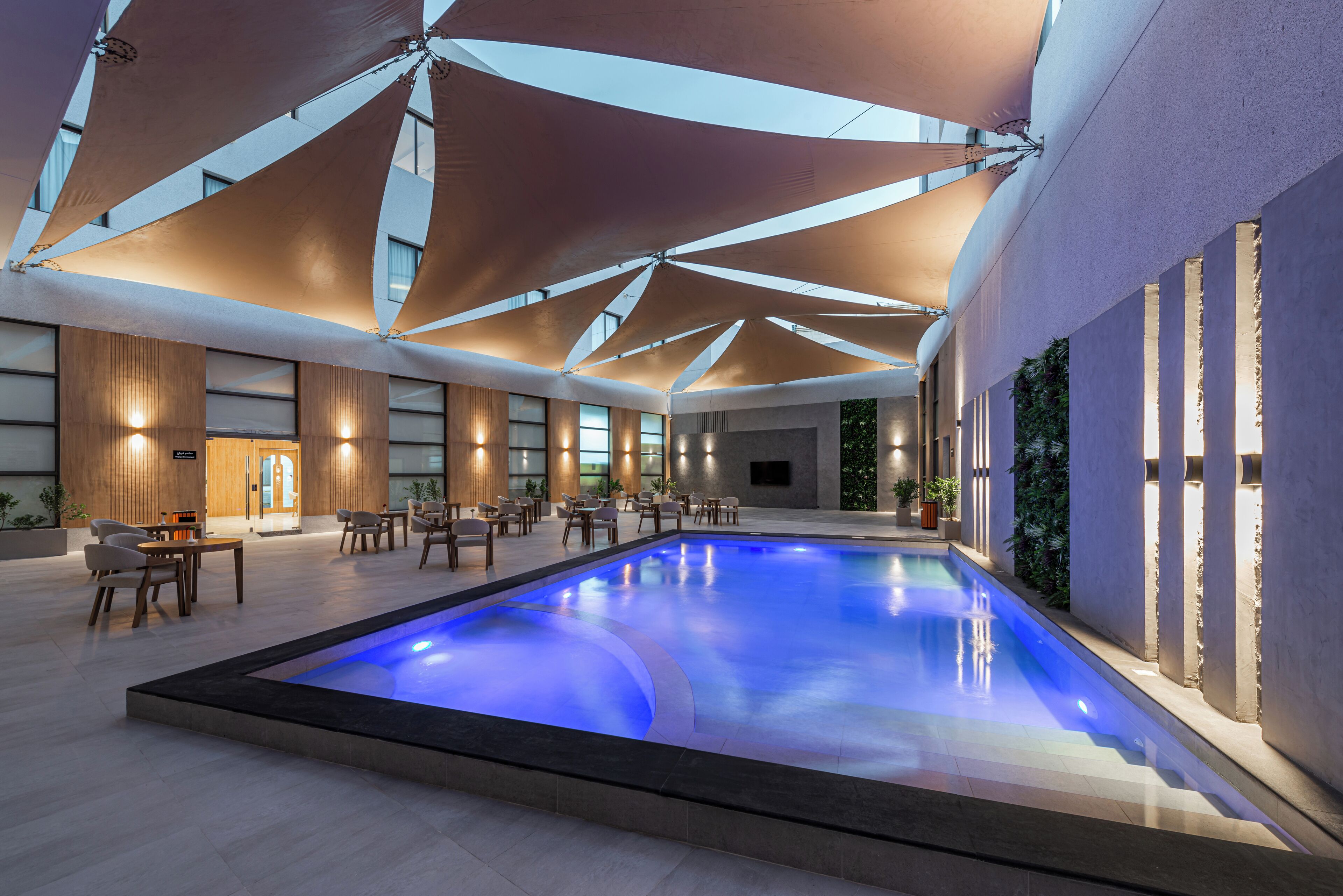 Outdoor pool, free cabanas, pool umbrellas