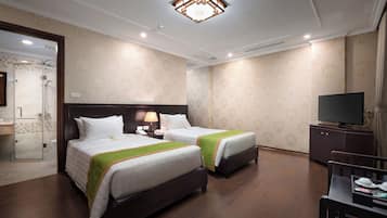 Ropa de cama de alta calidad y minibar