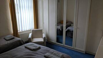 Family Triple Room, Shared Bathroom | 4 bedrooms, Egyptian cotton sheets, premium bedding, blackout drapes