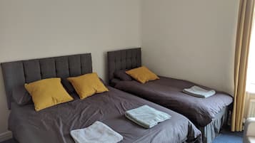 Egyptian cotton sheets, premium bedding, blackout drapes, free WiFi