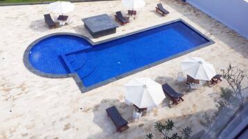 Outdoor pool, a rooftop pool