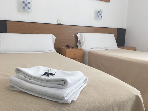Desk, blackout curtains, iron/ironing board, rollaway beds