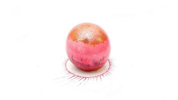A single fruit on a white surface.