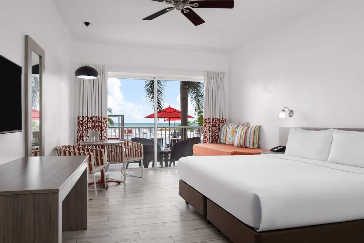 Room, 2 Double Beds, Ocean View | In-room safe, desk, blackout drapes, iron/ironing board