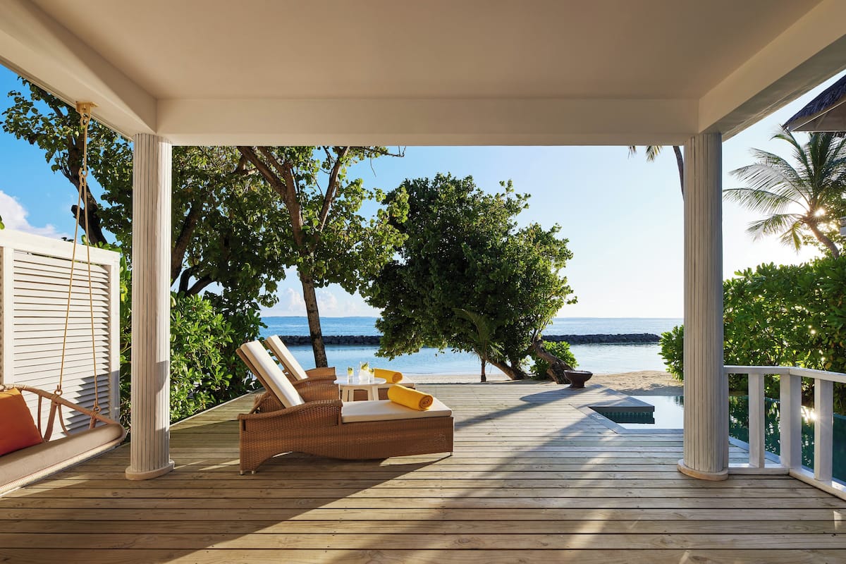 Villa, 2 slaapkamers, privézwembad (Duplex Beach) | Luxe beddengoed, donzen dekbedden, bedden met traagschuimmatras