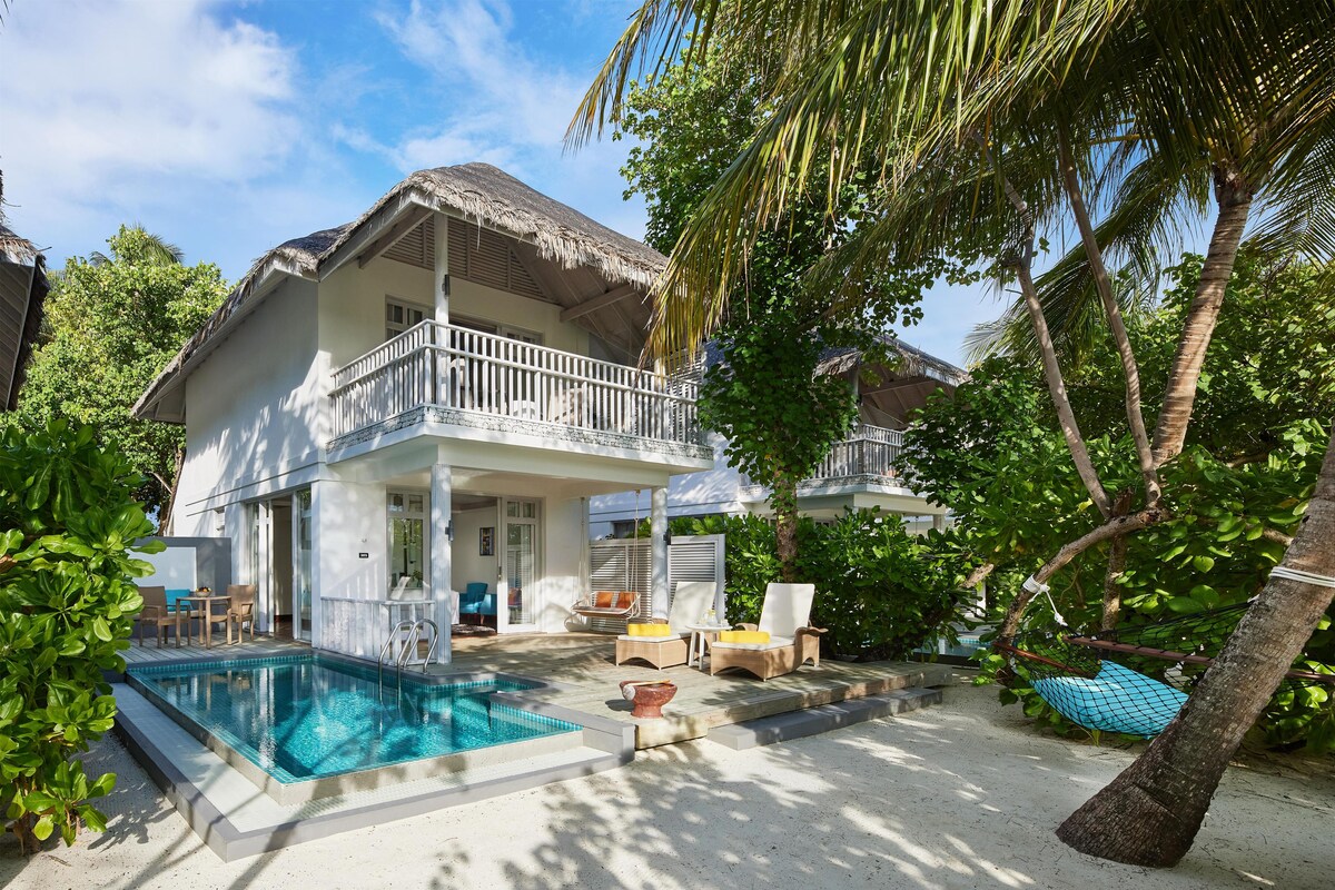 Two Bedroom Beach Pool Pavilion Villa | Premium bedding, down duvets, memory-foam beds, minibar
