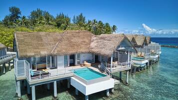 Over Water Suite with Private Pool | Premium bedding, down comforters, memory foam beds, minibar